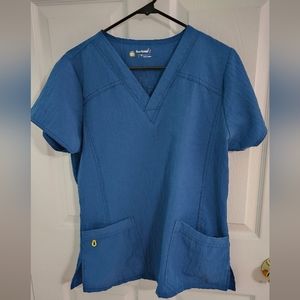 Used- Caribbean blue, WonderWink stretch Top